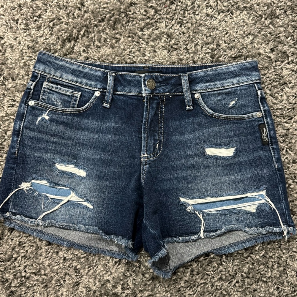 Silver denim shorts size 26